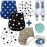 Dodo Babies 5-Pack Baby Burp Cloths - Soft Absorbent Cotton Newborn Essentials Must Haves - Spit-Up Rag & Pacifier Case with Clips - Contoured Fit Boy Burp Cloth Set - 2 Clips & Case Blue/White/Teal