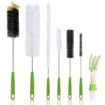 Long Bottle Brush, 17 in Bendable Cleaner Brushes for Cleaning Neck Beer Bottles, Wine, Baby Bottles, Water Bottles, Tumblers, Flask, Bird Feeder, Vase, Pipes and Brewing Supplies 7 Pack