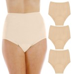 Wearever Women\'s Cotton Comfort Incontinence Panties for Bladder Control with Regular Absorbency - Reusable & Washable Leak Proof Underwear 150 ml (Pack of 3) (Beige) (4X) (Fits Hip Sizes: 52-55)