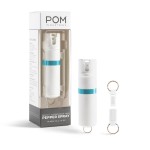 POM Pepper Spray Keychain, Quick Key Release for Instant Access, Flip Top Safety, Maximum Strength OC Formula with UV Marking Dye, 25 Bursts, 10 ft Range, 0.5 fl oz
