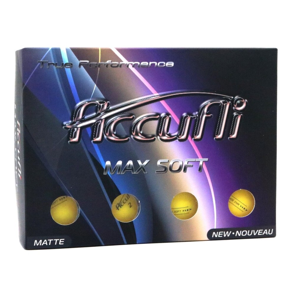 ACCUFLI Max Soft Golf Balls (Matte Yellow 12PK)