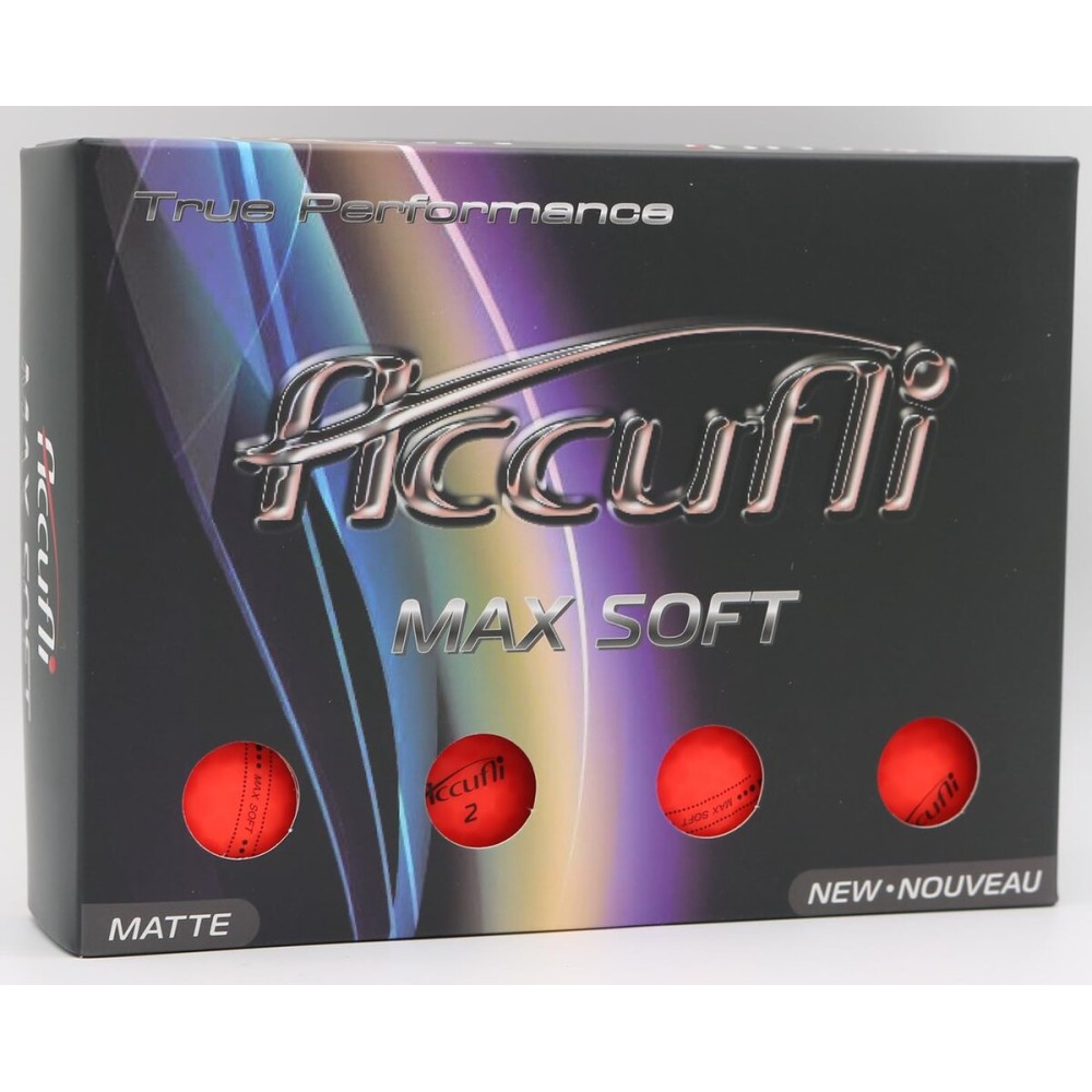 ACCUFLI Max Soft Golf Balls (Matte Red 12PK)