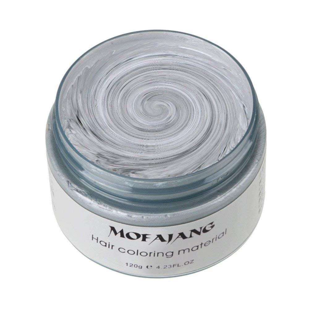 NYKKOLA Unisex Hair Wax Color Dye Styling Cream Mud, Natural Hairstyle Pomade, Washable Temporary,Party Cosplay (Ash Matte Grey)