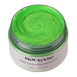 NYKKOLA Unisex Hair Wax Color Dye Styling Cream Mud, Natural Hairstyle Pomade, Washable Temporary,Party Cosplay (Green)