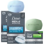 Dove Men+Care Clean Comfort Soaps (2 Boxes/12 Bars)+ Extra Fresh Soap (1 Bar) - Hydrating & Refreshing 3-in-1 Hand & Body, Face + Shave Soap Bundle