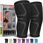 Knee Sleeves for Men and Women 2 Pack, Compression Knee Brace for Running, Workout, Sports, Knee Braces for Meniscus Tear, ACL, Arthritis, Joint Pain Relief and Injury Recovery Plus Size Black XL