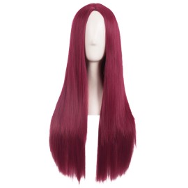 MapofBeauty 28 Inch/70 cm Women Special Natural Long Straight Synthetic Wig (Red)