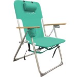 Caribbean Joe Folding Beach Chair, 4 Position Portable Backpack Foldable Camping Chair with Headrest, Cup Holder, and Wooden Armrests, Teal