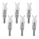 Reikawa 6PCS Lighted Nocks for Crossbow with .300\'\'/7.62mm Inside Diameter,Half Moon Style Lighted Archery nocks (Colorful)