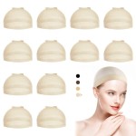 Dreamlover Nude Wig Cap for Women Lace Front, Stretch Breathable Comfortable Stocking Wig Cap for White Women Non Slip, Cosplay, 12 Pieces