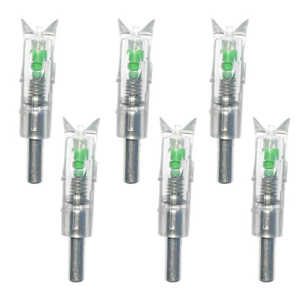 Reikawa 6PCS Lighted Nocks for Crossbow with .300\'\'/7.62mm Inside Diameter,Half Moon Style Lighted Archery nocks