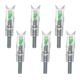 Reikawa 6PCS Lighted Nocks for Crossbow with .300\'\'/7.62mm Inside Diameter,Half Moon Style Lighted Archery nocks