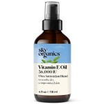 Sky Organics Vitamin E Oil Blend for Face, Organic Antioxidant Facial Oil, 36,000 IUs to Deliver Reparative Moisture and Soothe Dry, Damaged Skin, 100% Pure & Cold-Pressed, 3.97 fl oz, 117 ml