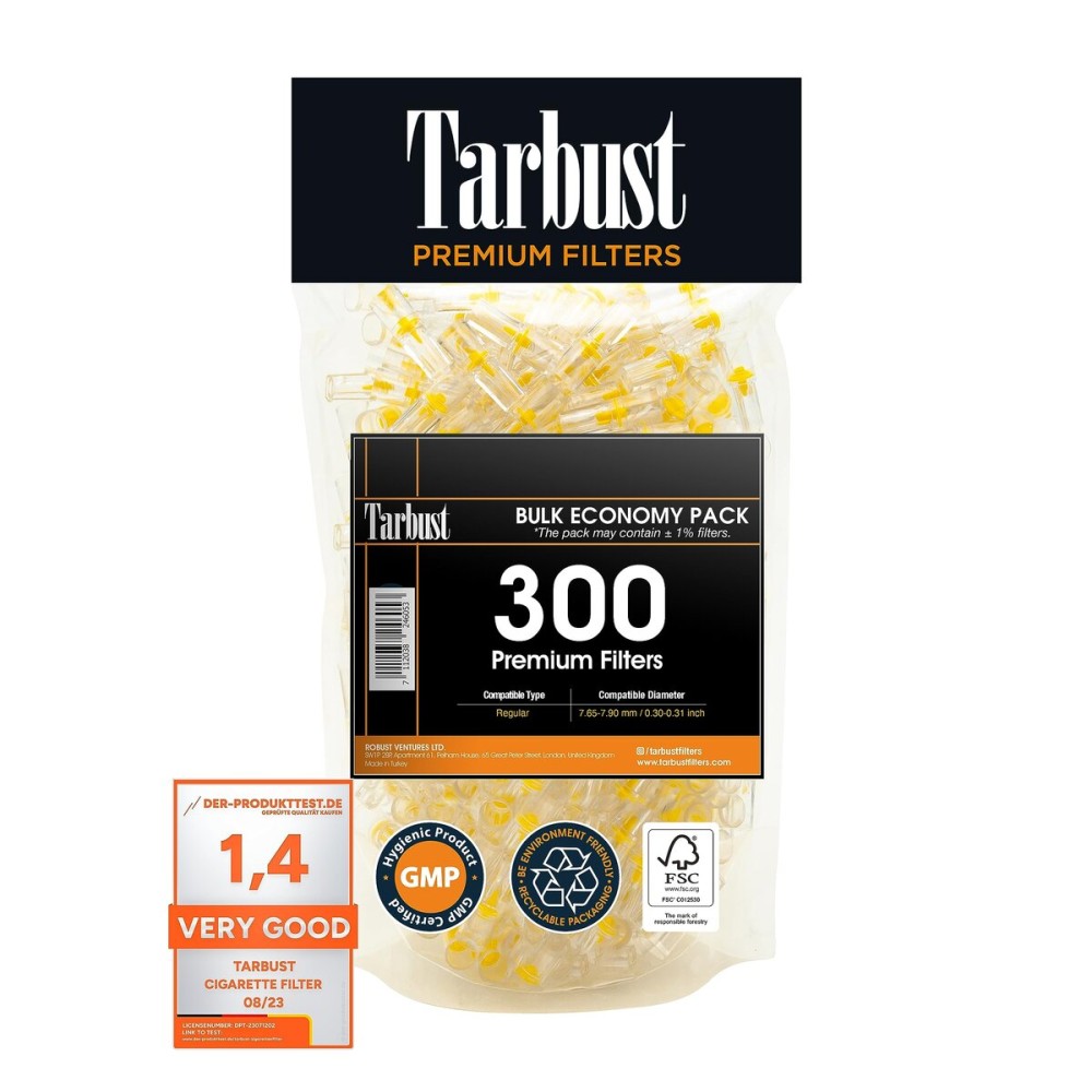 Tarbust 300 Cigarette Filters That Remove Tar and Chemicals, Reusable Filter Tips, Tar Blockers, Smart Filters for Cigarettes Tips, Regular & King Size