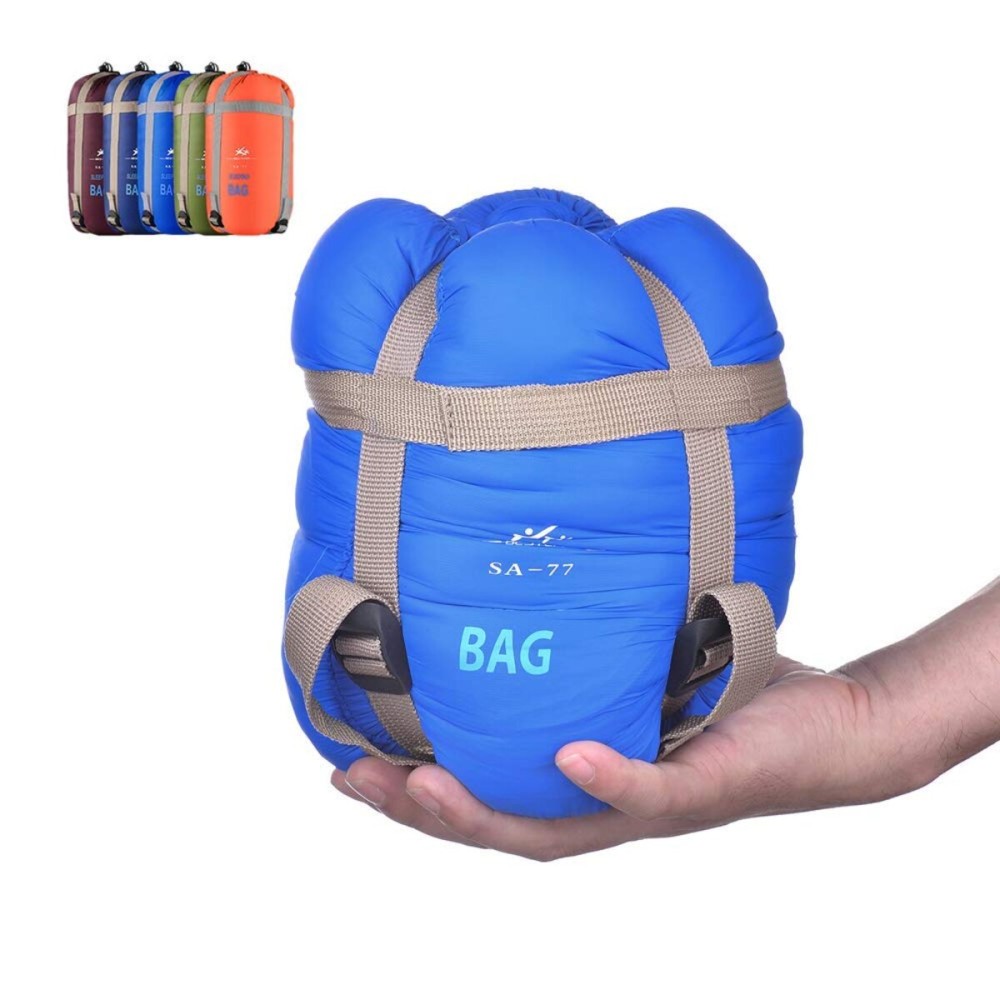 Warm Weather Sleeping Bag - Portable Waterproof Compact Lightweight, Packable with Compression Sack for Kids, Teens Adults Camping Backpacking Hiking(Light Blue)