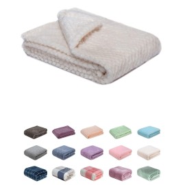 Fuzzy Blanket or Fluffy Blanket for Baby, Soft Warm Cozy Coral Fleece Toddler, Infant or Newborn Receiving Blanket for Crib, Stroller, Travel, Decorative (28Wx40L, XS-White)