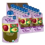 Plum Organics Stage 2 Organic Baby Food - Apple, Spinach, and Avocado - 3.5 oz Pouch (Pack of 12) - Organic Fruit and Vegetable Baby Food Pouch