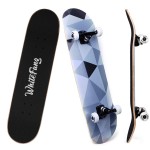 WhiteFang Skateboards for Beginners, Complete Skateboard 31 x 7.88, 7 Layer Canadian Maple Double Kick Concave Standard and Tricks Skateboards for Kids and Beginners (Peak)