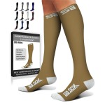 SB SOX Compression Socks for Men & Women (20-30 mmHg) - Best Support Stockings for Travel, Medical, and Sports - Perfect for Everyday Wear (Small, Nude/White)