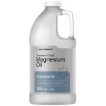 Horbach Magnesium Oil | 64 fl. oz | Therapeutic Grade | Vegetarian, Non-GMO, Gluten Free, and Paraben Free Odorless Formula