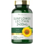 Carlyle Sunflower Lecithin Softgel Capsules | 2400mg | 200 Pills | Rich in Phosphatidyl Choline | Non-GMO, Soy Free, Gluten Free Supplement