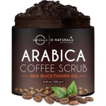 O Naturals Exfoliating Scrub, Natural Dead Sea Salt Deep-Cleansing Face & Body Scrubs. Anti-Cellulite Tones Helps Oily Skin, Acne, Ingrown Hairs & Dead Skin Remover - Coffee Arabica 8.45oz