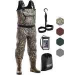 Foxelli Chest Waders, Waterproof 4mm Neoprene Hunting & Fishing Waders for Men & Women with Boots