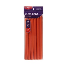 Red by Kiss Flexi Rods - Heatless Hair Curler for 90S Glamorous Bouncy Curls Beach Waves, No Slips, Sleep Styler (10 Length, 5/8 Diameter)