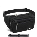 Oxpecker Waist Pack Bag with Rain Cover, Waterproof Fanny Pack for Men&Women, Workout Traveling Casual Running Hiking Cycling, Hip Bum Bag (black fanny pack&extended band)