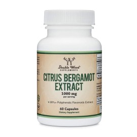 Citrus Bergamot Supplement, 1000mg, 60 Capsules - Supports Healthy Cholesterol & Triglyceride Levels - 1,000mg Servings (Bergamonte Standardization) by Double Wood