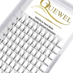 QUEWEL Premade Lash Fans, 7D Premade Fans Eyelash Extensions 0.07mm Thickness C Curl 12mm Volume Lash Extensions Short Stem Pre Made Fans Eyelash Extensions(7D 0.07C 12mm)