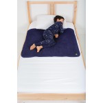PeapodMats Bedwetting & Incontinence Waterproof Bed Mat - Reusable Underpad. Secure Placement & Breathable. Washable. Enviro Friendly 3x3 (Navy Blue) Mattress Protector & Pee Pad for Kids & Adults