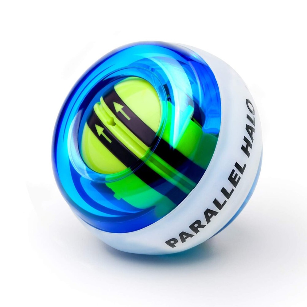 Parallel Halo Power Wrist Ball AUTO Start Wrist Exerciser Gyro Ball Forearm Exerciser Arm Strengthener for Strengthening Muscle and Bones Blue Without LED