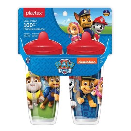 Playtex 10078300028908 Sipsters Stage 3 Paw Patrol Spill-Proof, Leak-Proof, Break-Proof Spout Cup for Boys, 9 Ounce - Pack of 2