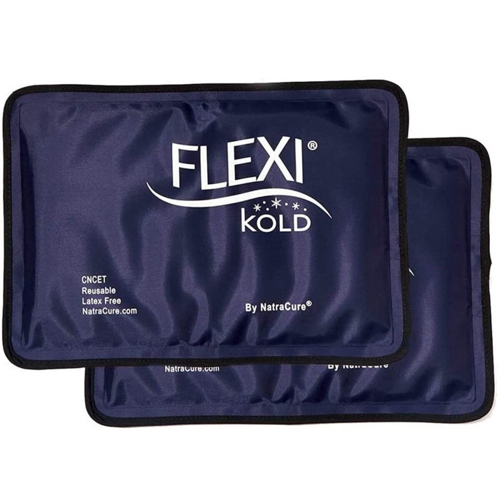 2 FlexiKold Gel Ice Packs - Ice Packs for Injuries Reusable, Back Pain Relief, Knee Ice Pack Wrap, After Surgery, Ice Pack for Knee - 6303-COLD-2PK by NatraCure - Medium - 2PK