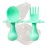 Grabease Baby Silverware Set - Toddler Spoon for Self-Feeding Support - Anti-Choke Collar Infant Fork - Phthalate-Free Construction Baby Feeding Utensils - Mint, Plastic, Pack of 1