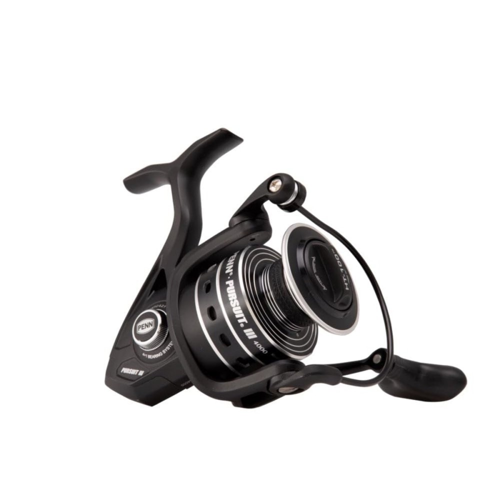 PENN Pursuit III Nearshore Spinning Fishing Reel, Size 5000, Corrosion-Resistant Graphite Body and Line Capacity Rings, Machined Aluminum Superline Spool, HT-100 Drag System,Black/Silver