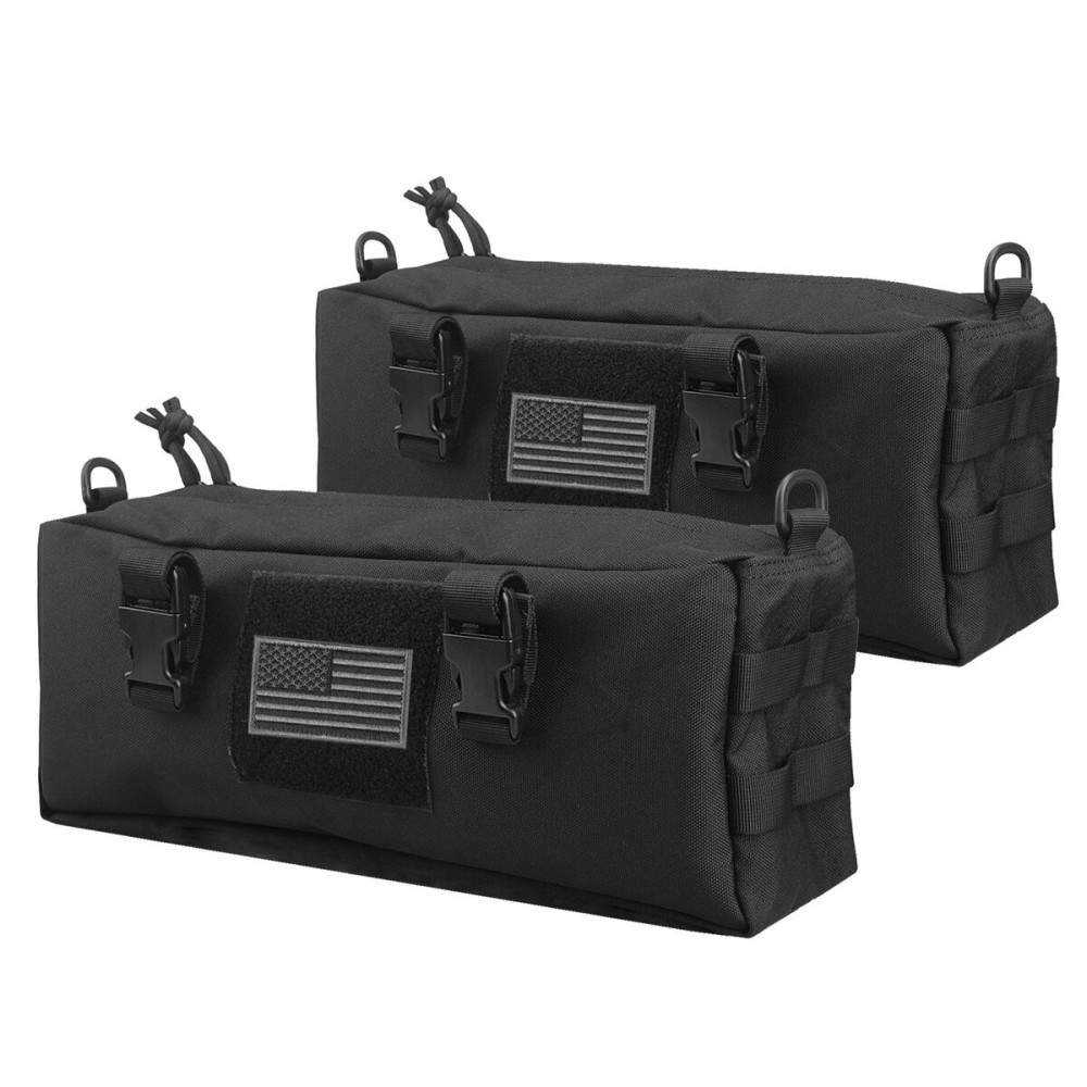 AMYIPO Tactical Pouch Multi-Purpose Large Capacity Increment Pouch Short Trips Bag (Black (2 PCS))