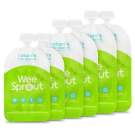 WeeSprout Double Zipper Reusable Food Pouches (Green, Variety)