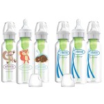 Dr. Browns Natural Flow Anti-Colic Options+ Narrow Baby Bottles 8 oz/250 mL, with Level 1 Slow Flow Nipple, 6 Pack, 0m+ Woodland Animals Gift Set