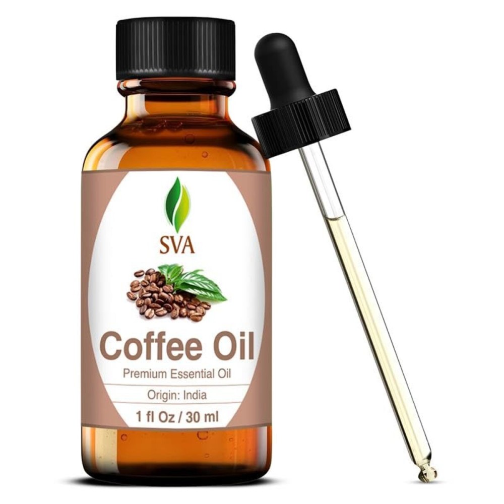 SVA Coffee Essential Oil - 1 Fl Oz - 100% Natural Coffee Oil - for Diffuser, Hair Care, Face, Skin Care, Aromatherapy, Scalp and Body Massage, Soap and Candle Making - with Dropper
