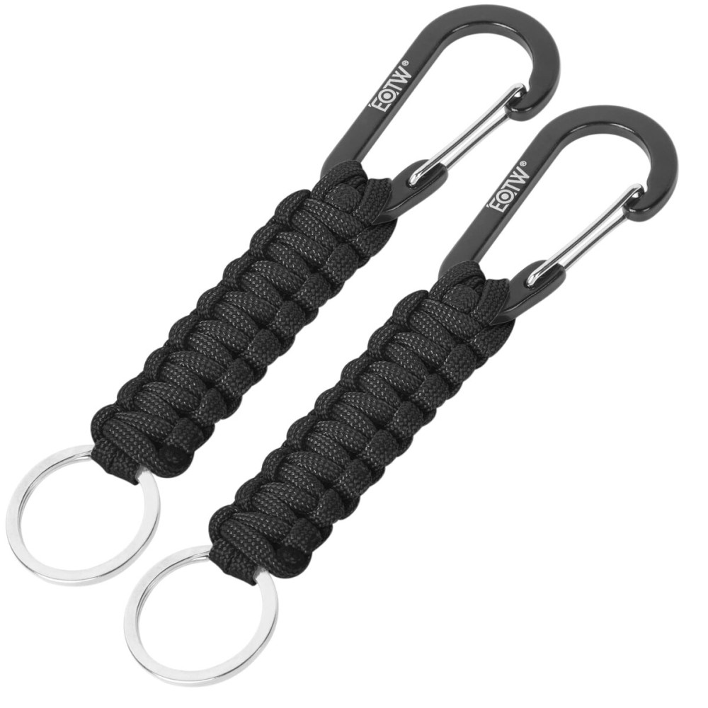 EOTW Paracord Keychain Carabiner Key Chain Lanyard Braided with Aluminum Clip D Ring for Water Bottle Backpack Men Women Camping Hiking Outdoor Gear