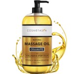 Cosmetasa Anti Cellulite Massage Oil - Lymphatic Drainage & Firming Body Oil with Collagen & Stem Cells - Toning & Hydrating, Lightweight, Non-Greasy Formula (8.8 fl oz)