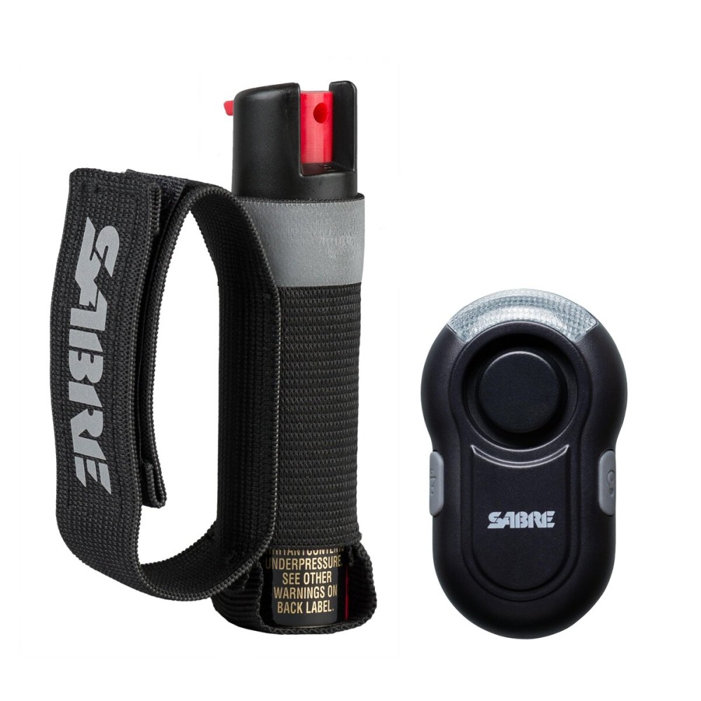SABRE Runner Pepper Gel, Maximum Police Strength OC Spray, Reflective Strap for Easy Carry & Access, 0.67 fl oz, 4X Longer Spray Time - Up to 13 Seconds, Optional Clip-On Alarm & LED Armband Combos