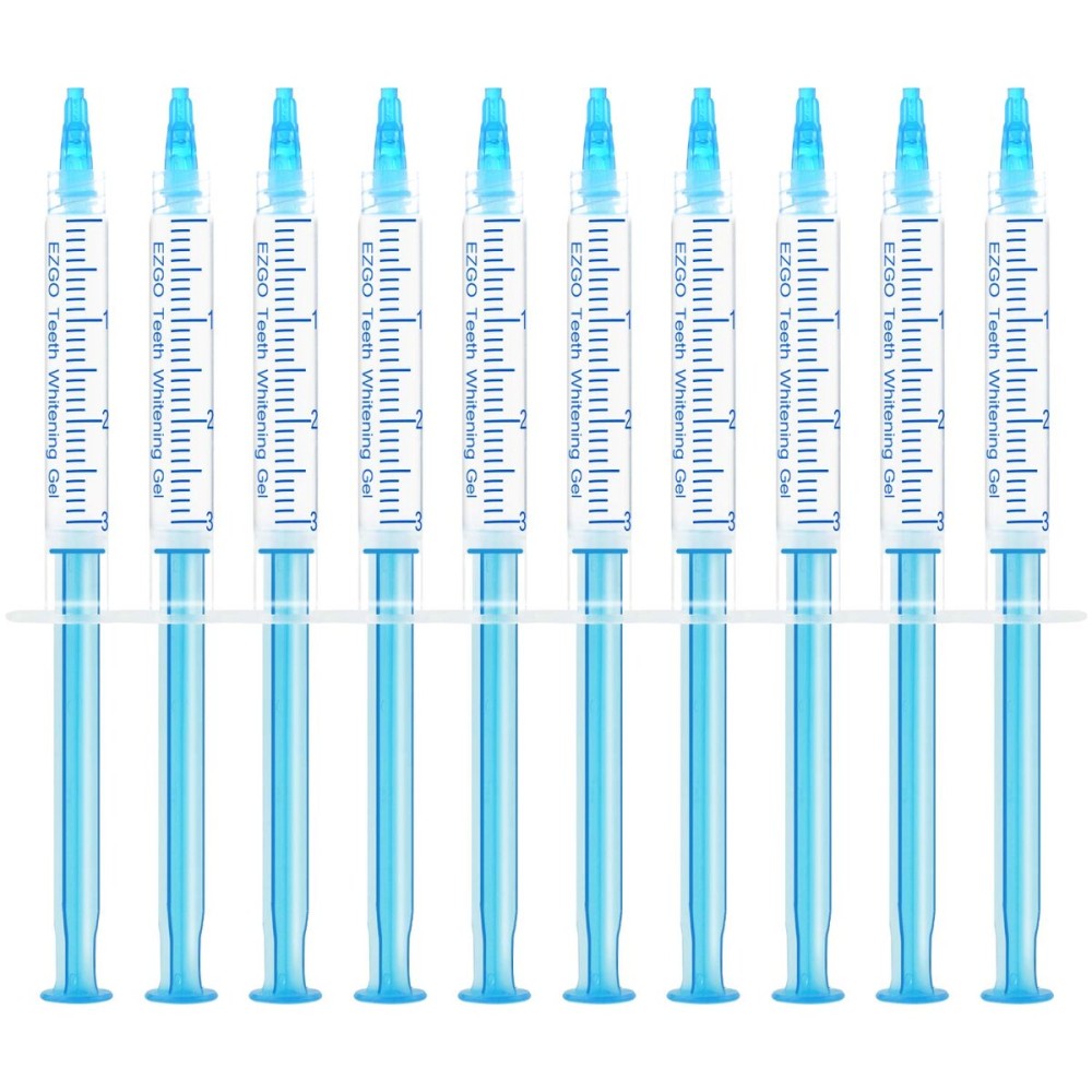 EZGO 10 Pack Teeth Whitening Gel Refills 22% Bleaching Gel, No Sensitive Teeth Whitener, Great for Sensitive Tooth Whitening, Carbamide Peroxide Teeth Whitening Gel, Mint Flavor (10X 3ML)
