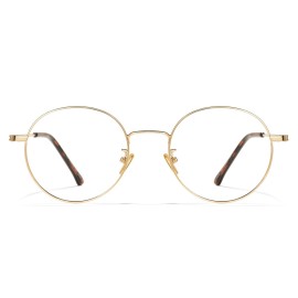 Cyxus Round Blue Light Blocking Glasses Woman Men Christmas Gift Wire Frame Ultralight Comfortable Office Computer Gaming Study 8090