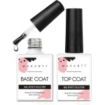Makartt 2 Pcs Gel Top Coat and Base Coat Set - No Wipe Shine Finish Soak Off Base Top Coat Long Lasting for Gel Nail Polish, LED UV Lamp Need, Salon Quality Nail Manicure Gifts, 10ML