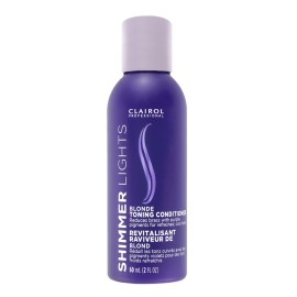 Clairol Professional Shimmer Lights Purple Conditioner | Neutralizes Brass & Yellow Tones | For Blonde, Silver, Gray & Highlighted Hair