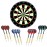 LinkVisions Sisal/Bristle Dartboard with Staple-Free Bullseye 17.8 x1.5 and 12 Steel Tip Darts 18g, Dartboard Mounting Kits Included