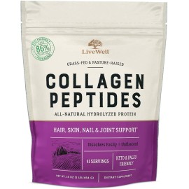 Live Conscious Collagen Peptides Powder - Naturally-Sourced Hydrolyzed Collagen Powder - Hair, Skin, Nail, and Joint Support - Type I & III Grass-Fed Collagen Supplements for Women and Men - 16oz